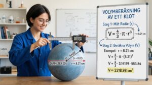 så här beräknar du volymen på ett klot