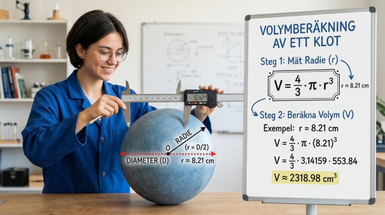 så här beräknar du volymen på ett klot